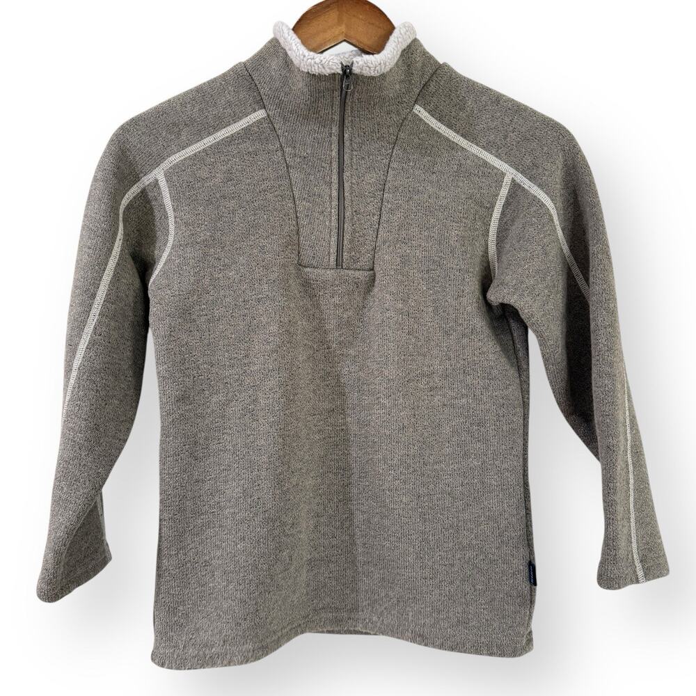 Kuhl Europa 1/4 Zip Pullover Sweater Boys Small 7-8 Brown Fleece Hiking Outdoor